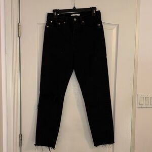 Levi's Classic Black Jeans with Distressed Detail